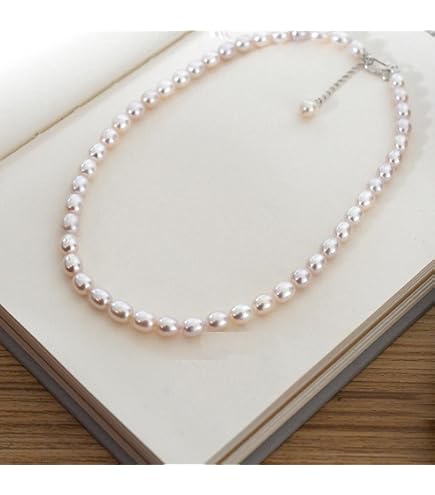 LOKILOKI Collana di Perle d'Acqua Dolce Naturale da 8-9 Mm Collana di Perle Viola Rosa Gioielli di Moda per Le Donne Regalo