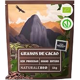NaturaleBio Organic Raw Cocoa Whole Beans | 1 kg. Whole Peruvian cocoa beans for baking, snacks and homemade chocolate.