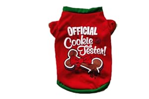 TONSEE Welpen Kleiner Hund Kleidung, Weihnachten Hund Baumwoll T-Shirt XS/S/M/L (S, Rot)