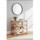 Reyo Modern Ahşap Banyo Mutfak D&uuml;zenleyici Raf, 4 Raflı, 10 B&ouml;lmeli, &Ccedil;ok Ama&ccedil;lı Dolap, 132x53x21 cm