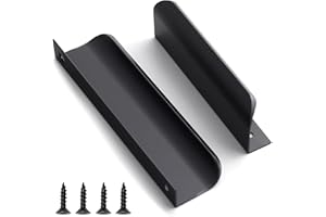 QZKJQDD 2 Pack Black Kitchen Cupboard Handles Finger Edge Pulls for Cabinets and Drawers, 120mm Wardrobe Door Handles Modern Aluminum, Matte Black