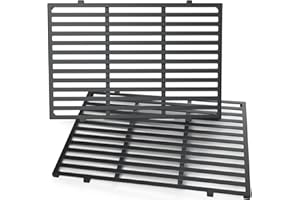 Denmay Ruszty do grilla gazowego Weber Genesis II 300 i Genesis II LX 300, Genesis II E&S 310 315 320 325 340, żeliwne ruszty grillowe, część zamienna do Weber 66095 66802,66805, 2 sztuki