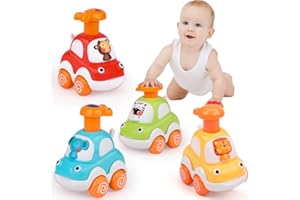 Own1one Toddler Toy Cars, Baby Toy Car for 1 Year Old Boys, 4Pcs Press Go Toy Car Gifts for 1 2 3 Year Old Boys Girls