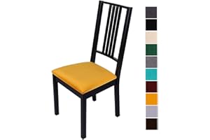 Homaxy Housse De Chaise, Housse de Chaise Universelle Lavables, Housse de Salle à Manger Universel, très Facile à Nettoyer et Durable, Facile à Installer (Jaune, 4 pièces)