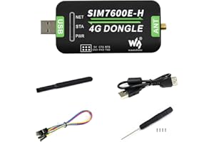 Waveshare SIM7600E-H 4G DONGLE with Antenna for Industrial Grade 4G Communication and GNSS Positioning Peripheral