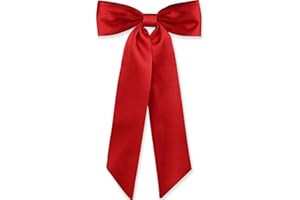 WantGor Long Tail Bow Haarspangen,Haarschleife Schleifen Satin Bowknot Clip Große Haarspangen Niedliche Pferdeschwanzhalter Haarschmuck für Frauen Täglich Party Hochzeit Prom (Rot)