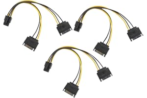 BAOLONGKING Bolongking 6-pinowy kabel zasilający PCIe na podwójny SATA/2 x SATA na 6-pinowy PCIe – 10 cm (2 sztuki)