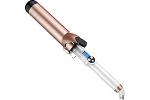 Hoson 50mm Curling Tongs Large Barrel Hair Curler, Long Barrel Curling Wand Dual Voltage, Ceramic Tourmaline Coating with LCD Display, Glove Include
