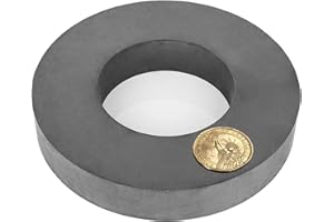 AOAUTO Ferrite Ring Magnet,4.72In Dia Big Round Ceramic Disc Heavy Duty Magnets with Hole for DIY Crafts Science Projects Industrial
