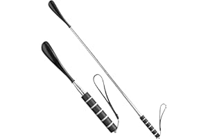 AFIODA Shoe Horn Long Handled, 2 Pack Telescopic 30-70cm Adjustable Shoe Horns with Comfort Grip, Portable Extra Long Shoe Spoon for Men, Women, Seniors, Kids, Black