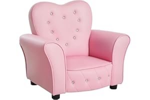 ‎HOMCOM HOMCOM Kindersofa Kindersessel Prinzessin Minisofa Kinderzimmer Sofa herzförmig Rosa L59 x B41,5 x H49 cm