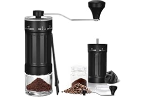 LUOJINYI Moulin à café manuel, réglable en 40 niveaux avec une capacité de 30 g, broyeur conique de haute précision avec manivelle, moulin à café manuel portable pour expresso, Pour Over, French Press