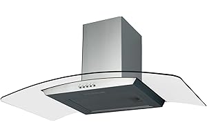 SIA CGH80SS 80cm Stainless Steel Curved Glass Cooker Hood Extractor Fan