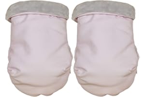 Manoplas Carrito Bebé Rosy Fuentes- Con Forro Polar Interior - Guantes para Carro Bebé - Tejido Suave y Agradable - Manoplas Carro Bebé Universales 0-rosa gris