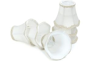 Fuloon Set of 6 LampShades for Candle Crystal Chandelier Wall Lamp Droplight Fabric Lamp Shade