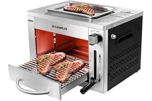 CAMPLUX SG102 Parrilla de Gas Portátil, Barbacoa Camping Jardín Exterior, 880°C, 3,2kW