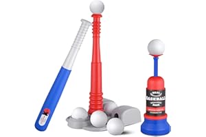 EPPO Tee Ball Set for Kids 3-5|5-8, Kids Baseball Tee, T-Ball Set for Toddlers Includes 6 Balls, Teeball Batting Tee, Pitching Machine, Nice Gift Outdoor Sport Toy Games for Boys & Girls