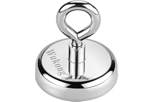 Wukong Imanes de Neodimio, 60mm de diámetro Imán de pesca de tierras raras potente, tirando de la fuerza 150kg para Ciencias, Industria, Pesca y Salvamento