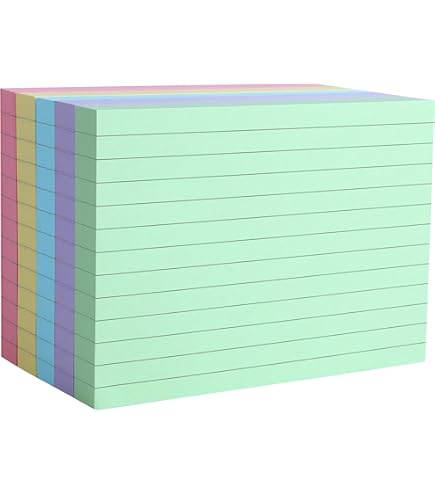 Lot De 400 Fiches Bristol A6 Lignées – 8 Couleurs, Perforées, Avec Anneaux Métalliques