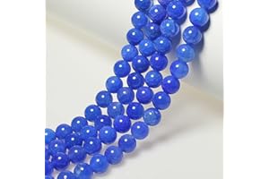 ‎MJDCB Perlen zum Auffädeln 10mm 35 stück Blauer Drachenader Achat Edelsteine Perlen mit Loch Natürliche Lose Runde Steinperlen für Herstellung Schmuck Armbänder Halsketten