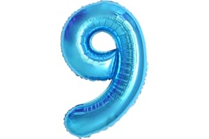 MACLUNAR Number Balloons 9,Blue 9 Balloon 40 Inch Giant Helium Foil Number Balloons for Boys Girls Party Decor Birthday Anniversary Graduation Party Decorations Supplies