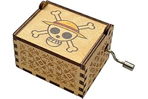Meloditrunk Carillon in Legno a Tema Anime per One Piece, Mini Antico Intagliato della Manovella Carillon in Legno Giocattolo, Idea Regalo per Famiglia, Amici, Capodanno e Compleanno