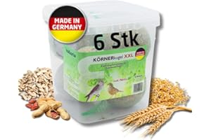Eggersmann volaris 6 bolas de masa XXL con red de 3 kg | Bola de grano para aves silvestres | Alimento completo nutritivo para todo tipo de aves