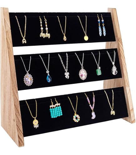 Pamtns Presentoir Collier Bois Porte Collier Présentoir à Bijoux Support de Vitrine de Collier avec Anneaux Présentoirs en Bois Porte Bagues Panneaux d'Affichage de Table pour Collier Anneaux Pamtns Presentoir Collier Bois Porte Collier Présentoir à Bijoux Support de Vitrine de Collier avec Anneaux Présentoirs en Bois Porte Bagues Panneaux d'Affichage de Table pour Collier Anneaux