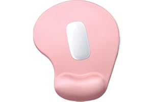 Hsurbtra Tapis de Souris Ergonomique avec Repose-Poignet - Tapis de Souris en Gel avec Base antidérapante en polyuréthane - Soulagement de la Douleur - Rose Chaud