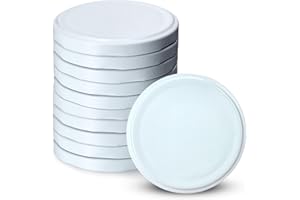 KADAX Set di coperchi a vite per bicchieri fi 89 mm, coperchio di ricambio in metallo, coperchio Twist-Off con 6 denti di blocco, coperchio per vasetti e barattoli (10 pezzi, bianco)