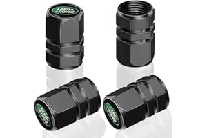VISTA 4pcs Valve Caps for Land Rover Tires, Alloy Metal Dust Caps for Car Tires for Land Rover Suit for Discovery Range Rover Sport Defender Land Cruiser LR2 LR3 LR4 Anti-Corrosion Leak-Proof Black