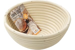 Birkmann, Laib & Seele, Gärkörbchen rund Ø 20 cm, Brotkorb für Teige und Brote, bis 1000 g, aus natürlichem Peddigrohr, 208964