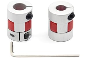 Befenybay 2PCS 8mm to 10mm Aluminium Plum Flexible Shaft Coupling Diameter 20mm Length 25mm Connector Flexible Coupler for 3D Printer CNC Machine and Servo Stepped Motor（8x10mm）