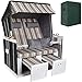 Produktbild SSITG XXL Strandkorb Premium Volllieger Gartenliege Ostsee + Schutzhülle + 4 Kissen