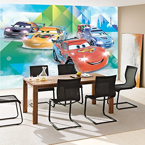 Vlies Fototapete PREMIUM PLUS Wand Foto Tapete Wand Bild Vliestapete – Disney Pixar Cars Kindertapete Lightning McQueen – no. 2151, Größe: 254 x 184 cm Vlies - 8