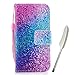 Produktbild Huawei P10 Lite Hülle, Edaroo Schön Pink Blau Gradient Muster Ultra Slim PU Leder Brieftasche Flip Case Stand Case mit ID & Kreditkarte Tasche Dauerhaft Folio Magnetisch Schutzhülle Ledertasche Lederhülle Flipcase Cover für Huawei P10 Lite