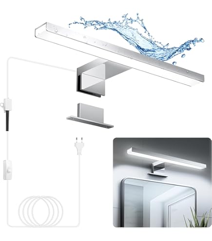 Hommie LED Lampada Da Specchio Bagno 60cm 15W Bianco Freddo 6000K - Foto 5