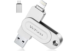 Pendrive 256GB para iPhone Apple Certificación, Vefsna Pen Drive USB C,Memoria USB 3.0 Externa, Photo Stick 3 en 1 Lightning Flash Drive Memory Stick, OTG Android,iPad,PC