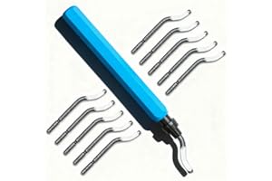 Alinw 11 Pcs Deburring Tool for 3d Printing, De Burring Tools, Pipe Deburring Tools for Metal, A Handle with 10 Replacement Blades for Plastic, 3D Printing, Metal, Aluminium, PVC, Steel, 360° Rotating
