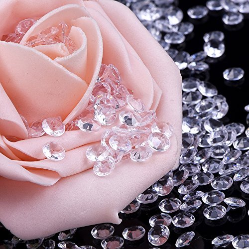 Blulu 2000 Stück 6 mm Plexiglas Diamant Streuung Diamantkristalle Dekosteine Hochzeit Crystal Tisch Confetti Tischschmuck Tischdeko - 4
