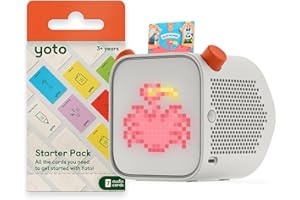 Yoto Player (3a generazione) + Starter Pack Set (inglese) – Altoparlante audio Bluetooth per bambini, cantastorie, musica, podcast, radio, rumore bianco, termometro, luce notturna, sveglia