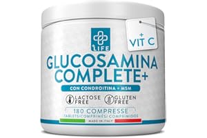+LIFE Glucosamina Condroitina Msm 730mg per Compressa PiùLife, Integratore Articolazioni e Cartilagine ginocchio, Complex Condroitina Glucosamina Alto Dosaggio con Vitamina C per il Collagene