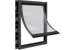 CEESC Large Dog Flap with Soft Transparent Magnetic Flap, For Pets Up To 45 kg, Snap-in Closing Panel Included, Premium PVC Plastic Pet Door for Large Dogs(XL,Black)