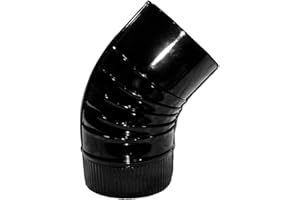 WOLFPACK LINEA PROFESIONAL Codo Estufa Color Negro Vitrificado de 100 mm. 45°