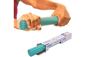DMOOSE FITNESS DMoose Flexbar para terapia física, alivia el dolor de tendinitis y mejora la fuerza de agarre, agarre antideslizante fuerte y flexible, barra de resistencia para recuperación de lesiones, terapia de antebrazo y tratamiento de codo de tenis