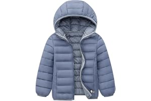 Amur Leopard Doudoune Enfant Unisexe Veste Hiver Fille à Capuche Manteau Garçon Zippée de Couleur Unie