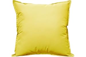 Olivia Rocco Coussin d'extérieur imperméable - Coussin garni carré décoratif - 60 x 60 cm - Ocre