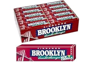 PERFETTI VAN MELLE 5 PACCHETTI GOMME DA MASTICARE BROOKLYN CINNAMON CANNELLA ROSSA CHEWING GUM