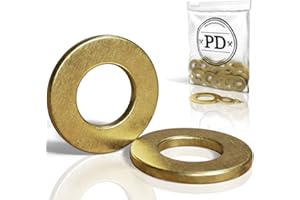 PD® Unterlegscheiben M6 (DIN 125 Form A/ISO 7089) | Hochwertige Messing Beilagscheiben | Metallscheiben Messingscheiben flach mit kleinem Außendurchmesser | 10 Stück