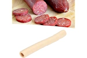 Jeanoko Tube de Boyau de Saucisse, Boyaux de Collagène, Peaux de Saucisses Rôties, Boyaux de Collagène, Boyaux de Collagène Comestibles, Saucisse de Porc Sèche pour la Fabrication de Saucisses Séchées